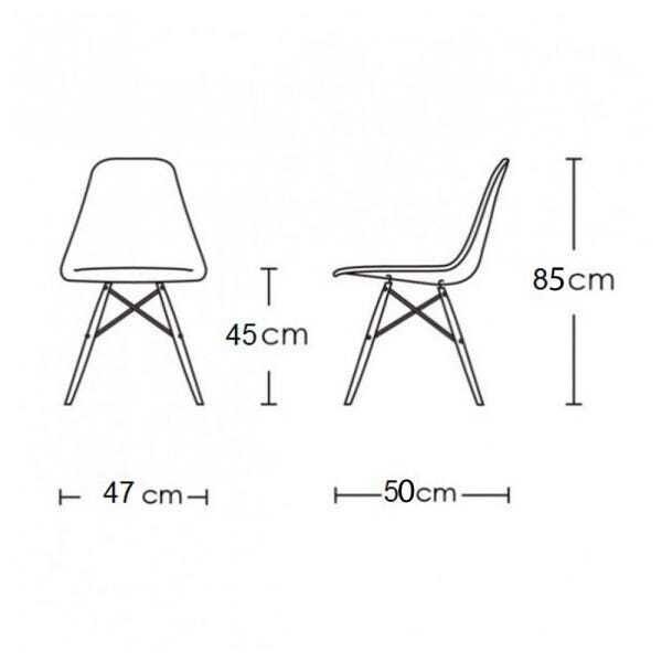 Conjunto de Mesa Eames Tampo Quadrado Preto 90cm 4 Cadeiras Pretas - 4