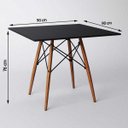 Ver imagem 3 de Conjunto de Mesa Eames Tampo Quadrado Preto 90cm 4 Cadeiras Pretas
