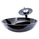 Ver imagem 2 de Gabinete de Vidro 40cm Cuba Redonda Preto + Torneira Cascata - Dahora