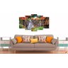Quadro Decorativo Paisagem Floresta Com Cachoeira 5 Peças - 2