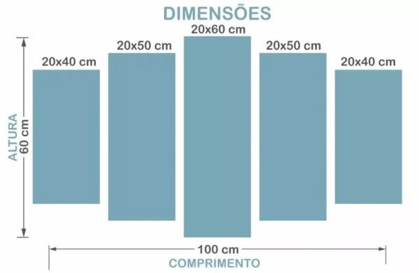 Quadro Decorativo Paisagem Floresta Com Cachoeira 5 Peças - 3