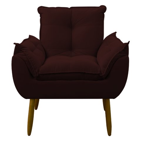 Poltrona Decorativa Sala de Estar Escritório Quarto Prime: Marsala