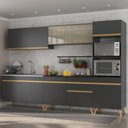 Ver imagem 1 de Cozinha Completa 5 peças com Armário e Balcão MP3750 Veneza GB Multimóveis Preta