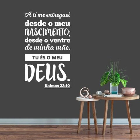 Adesivo de Parede Salmo 22:10 - Branco