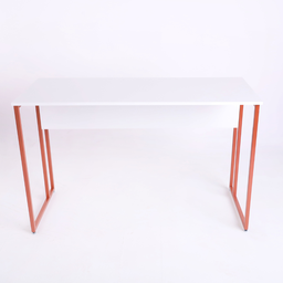 Mesa Escrivaninha para Escritorio Estilo Industrial Metal Rose Gold Mdf Branco - 2