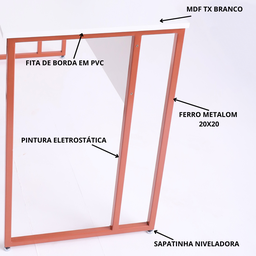 Mesa Escrivaninha para Escritorio Estilo Industrial Metal Rose Gold Mdf Branco - 6