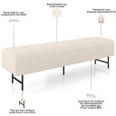 Ver imagem 4 de Puff Recamier Decorativo com Pés Industrial 195cm Novara P05 Linho Creme