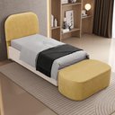 Ver imagem 1 de Cabeceira Cama Box 100cm Lanna com Puff Recamier Doha W01 Couríssimo Fendi - Lyam Decor