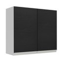 Ver imagem 1 de Armário Aéreo 70 Cm 2 Portas Branco/preto Glamy Madesa Branco/preto