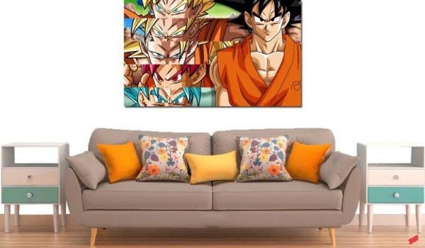 Quadro Decorativo Dragon Ball Z Goku Super Sayajin 1 peça m13