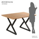 Ver imagem 4 de Mesa para Sala de Jantar Retangular 120x90cm MDF Império Marrom/Preto Fosco/Proa