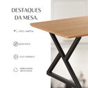 Ver mais imagens de Mesa para Sala de Jantar Retangular 120x90cm MDF Império Marrom/Preto Fosco/Proa