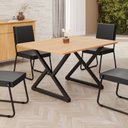 Ver imagem 2 de Mesa para Sala de Jantar Retangular 120x90cm MDF Império Marrom/Preto Fosco/Proa