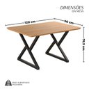 Ver imagem 3 de Mesa para Sala de Jantar Retangular 120x90cm MDF Império Marrom/Preto Fosco/Proa