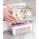 Ver imagem 2 de Kit 2 Organizadores de Geladeira com Bandeja e Cesto de Drenagem 2,2l Organizadores Clear Fresh ou