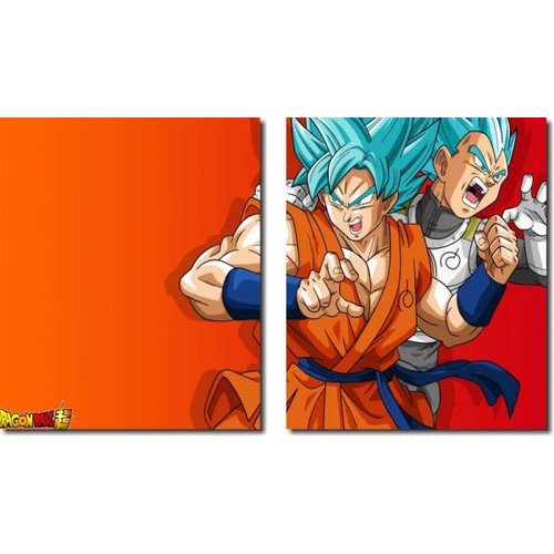Quadro Decorativo Dragon Ball Z Goku Sayajin 2 Peças M20