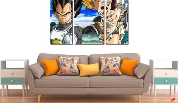 Quadro Decorativo Dragon Ball Z Goku Super Sayajin 3 Peças M14