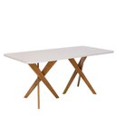 Ver imagem 2 de Mesa para Sala de Jantar 180cm com Vidro Cacau Bege/Off White