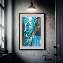 Ver imagem 2 de Quadro Decorativo Buda Azul - 60x48cm:madeira Preta