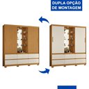 Ver imagem 4 de Guarda Roupa Solteiro Atena 2 Portas 6 Gavetas Flex Cinamomo/off White com Led – Móveis Albatroz