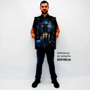 Ver imagem 2 de Quadro Decorativo Mulher Azul e Dourada em Moldura Caixa Tacolado Moldura Caixa 3cm Freijó com Vidro