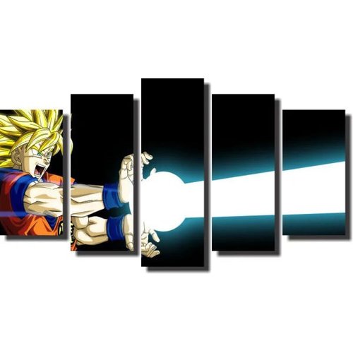 Quadro Dragon Ball Z Goku Super Sayajin 5 Peças Para Sala