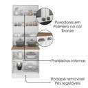 Ver imagem 4 de Paneleiro Cristaleira 4 Portas 213x70 Cm Unna Branco Poliman