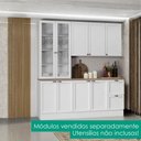Ver imagem 6 de Paneleiro Cristaleira 4 Portas 213x70 Cm Unna Branco Poliman
