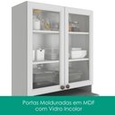 Ver imagem 5 de Paneleiro Cristaleira 4 Portas 213x70 Cm Unna Branco Poliman