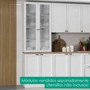 Ver imagem 2 de Paneleiro Cristaleira 4 Portas 213x70 Cm Unna Branco Poliman