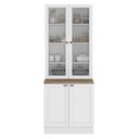 Ver imagem 1 de Paneleiro Cristaleira 4 Portas 213x70 Cm Unna Branco Poliman