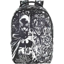 Mochila Costas Batman e Coringa Preto Branco Retrô Original - 1