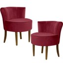 Ver imagem 1 de Kit 2 Poltronas Decorativas Base de Madeira Ayla Veludo Marsala - Gran Belo
