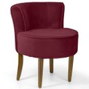 Ver imagem 3 de Kit 2 Poltronas Decorativas Base de Madeira Ayla Veludo Marsala - Gran Belo