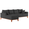 Sofá 4 Lugares Beny com Chaise Esquerdo Linho Grafite - 4