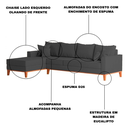 Ver imagem 6 de Sofá 4 Lugares Beny com Chaise Esquerdo Linho Grafite