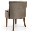 Ver imagem 4 de Kit 2 Poltronas Decorativas Base de Madeira Ayla Veludo Marrom Claro - Gran Belo