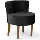 Ver imagem 3 de Kit 2 Poltronas Decorativas Base de Madeira Ayla Veludo Preto - Gran Belo