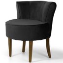Ver imagem 7 de Kit 2 Poltronas Decorativas Base de Madeira Ayla Veludo Preto - Gran Belo