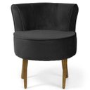 Ver imagem 2 de Kit 2 Poltronas Decorativas Base de Madeira Ayla Veludo Preto - Gran Belo