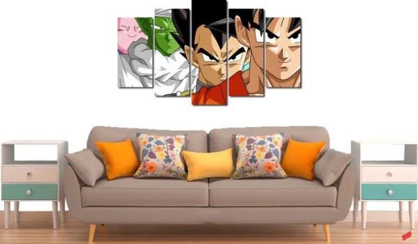 Quadro Decorativo Dragon Ball Z Goku Super Sayajin 5 peças m11