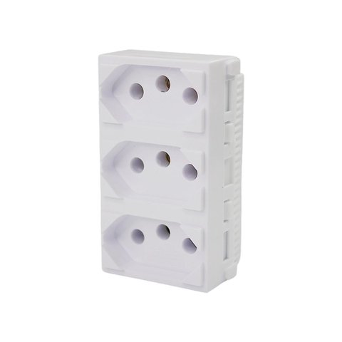 Kit 10 Tomada Tripla Monobloco Branco 20a Módulo Linha I9