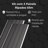 Kit 3 Painéis Ripados Slim Pvc 20x300cm Revestimento Corp:preto Nero - 3