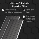 Ver imagem 4 de Kit 3 Painéis Ripados Slim Pvc 20x300cm Revestimento