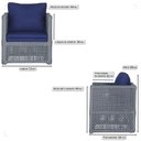 Ver imagem 2 de 2 Poltronas Madri Alumínio Corda Náutica Estofado 10 Trama Prata