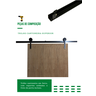 Kit P/ Porta Celeiro 2 Roldanas Aparente - Cantoneira 1,10 M - Preto - Al-fer - 5