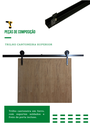 Ver imagem 5 de Kit P/ Porta Celeiro 2 Roldanas Aparente - Cantoneira 1,10 M - Preto - Al-fer