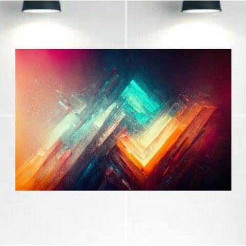 Quadro Decorativo Tela Canvas Abstratro Ref:qbab17 Lojall 90 X 60 Cm Borda Infinita