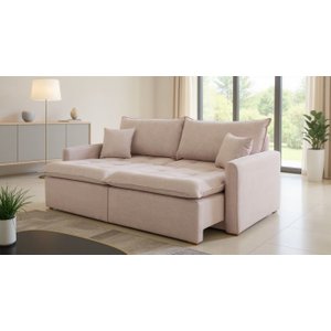 Sofá Cama Roma 100% Rebatível e Retrátil Luxo com Almofadas Decorativas e sem Caixa 2,50m