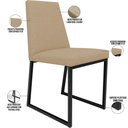 Ver imagem 4 de Kit 06 Cadeiras Decorativas Estofada Para Sala de Jantar Dafne L02 Linho Bege Escuro - Lyam Decor